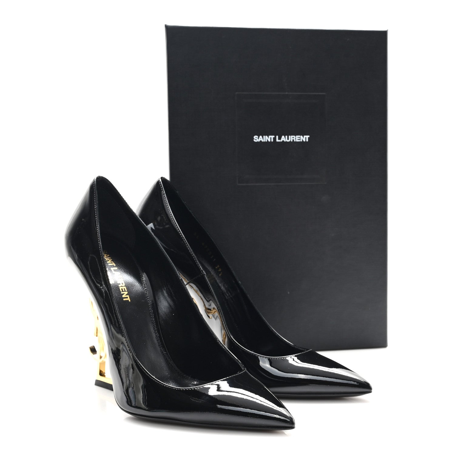 Saint Laurent Patent Opyum 110 Pumps  39.5 Black Gold 10 of 10
