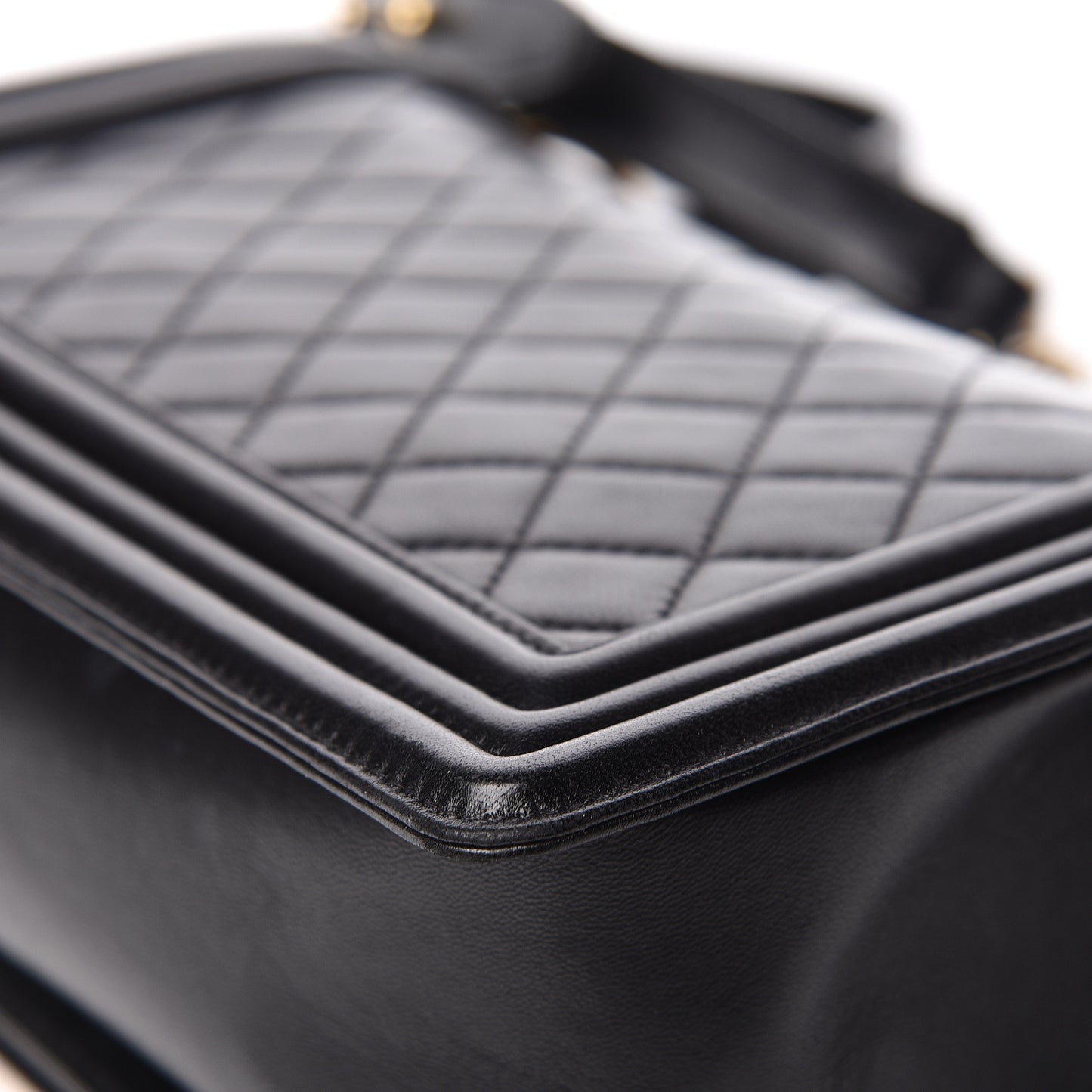 Lambskin Quilted Medium Boy Flap Black