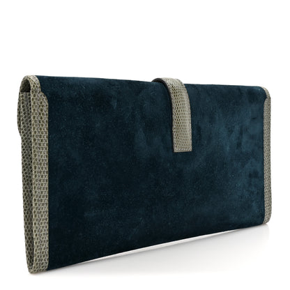 Hermes Veau Doblis Lizard Jige Elan 29 Clutch Bleu Ocean 3 of 9