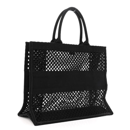 Christian Dior Mesh Embroidered Large Book Tote Black 3 of 10