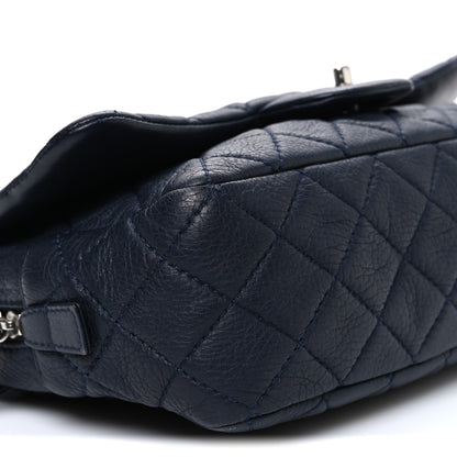 Chanel Deerskin Quilted Casual Journey Flap Dark Blue 9 of 10