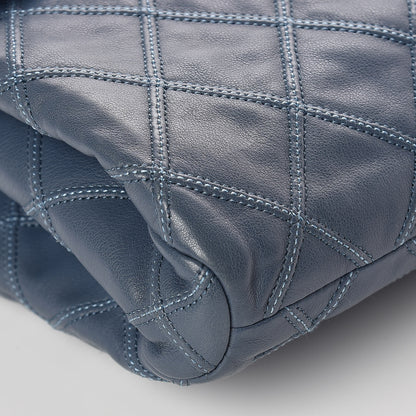 Chanel Calfskin Stitched Thin City Flap Dark Blue 8 of 9