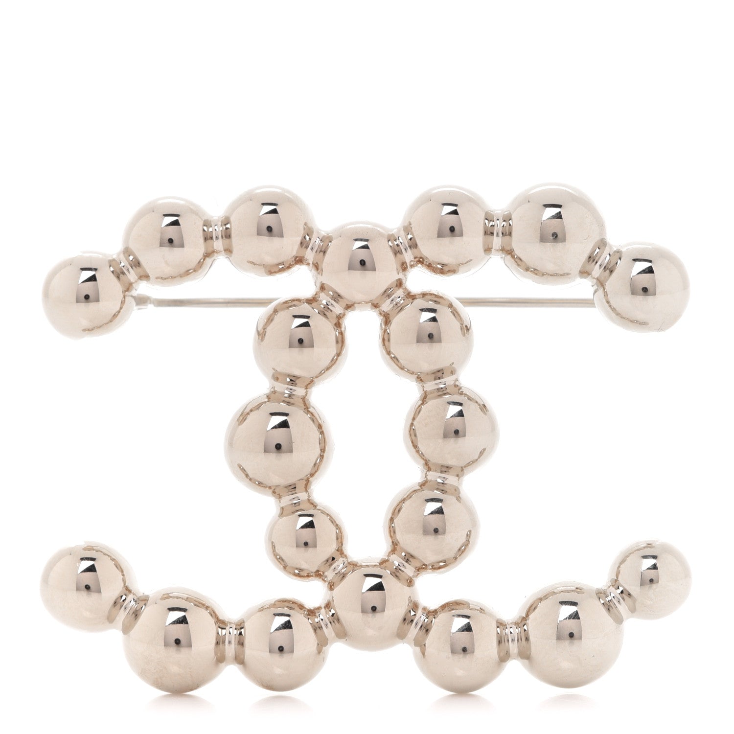 Chanel Metal Beaded CC Brooch Gold 1 of 6