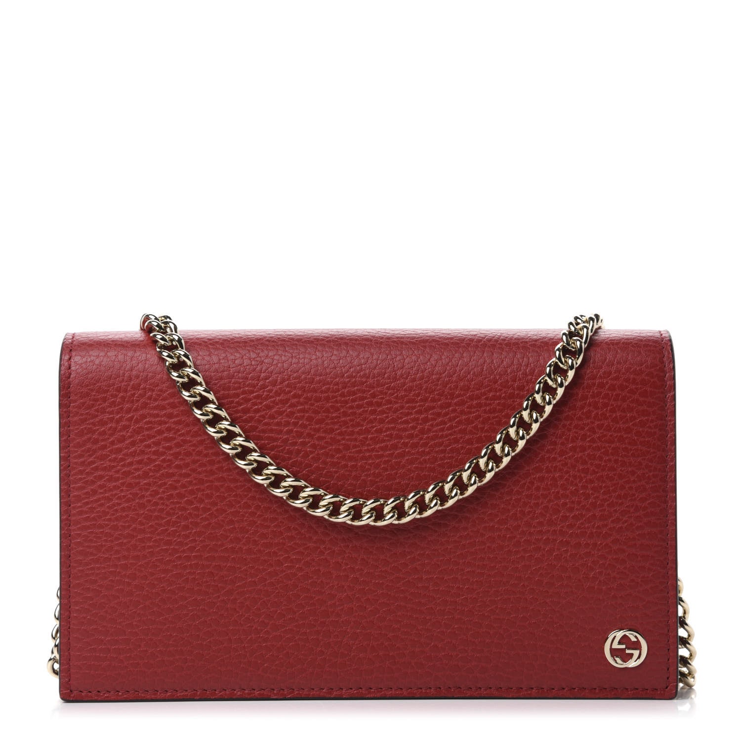 Gucci Dollar Calfskin Medium Betty Chain Wallet Red 1 of 11