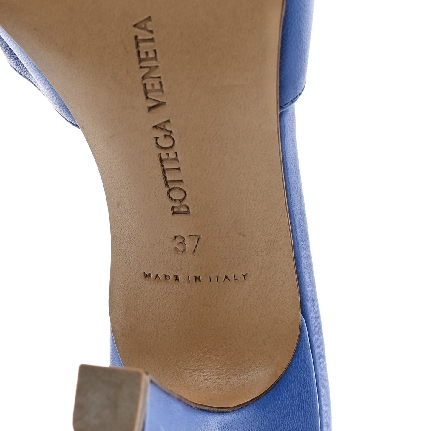 Lambskin Stretch Mule Sandals 37 Aquarium