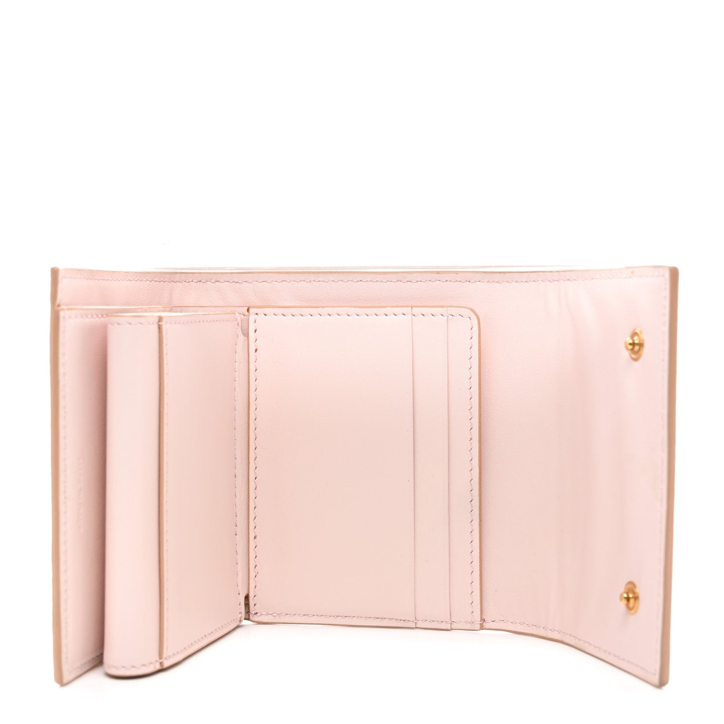 Grained Calfskin Small Tri-Fold Wallet Light Pink