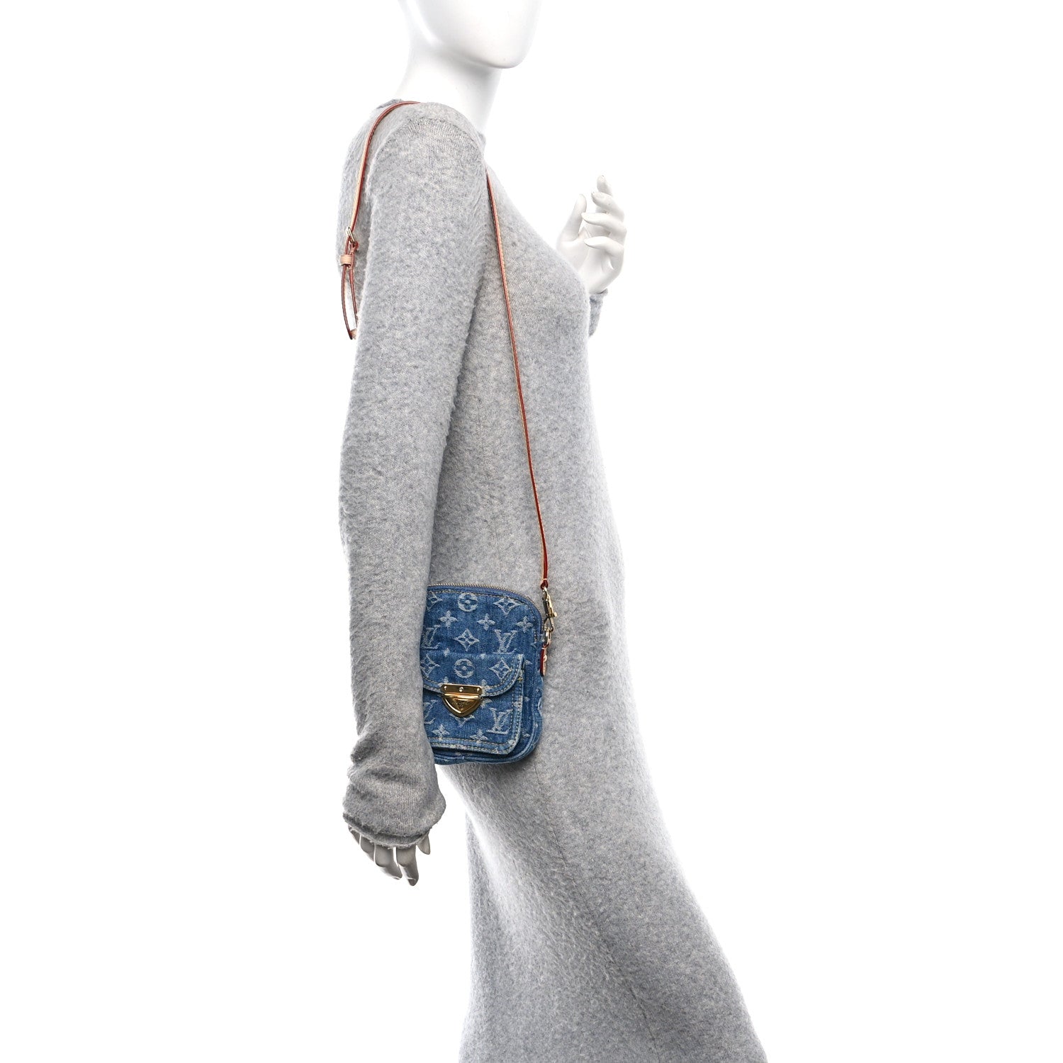 Louis Vuitton Denim Fairfax Pochette Blue 2 of 9