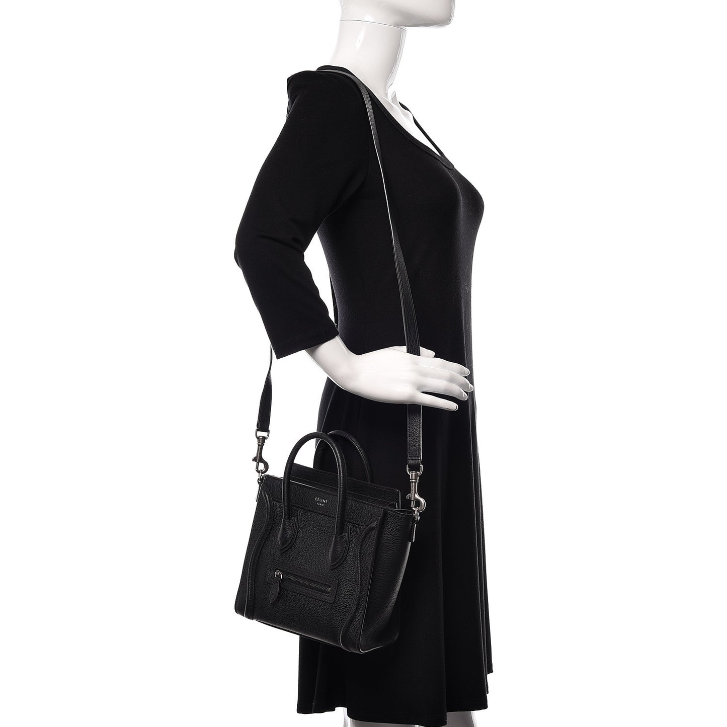 Drummed Calfskin Nano Luggage Black