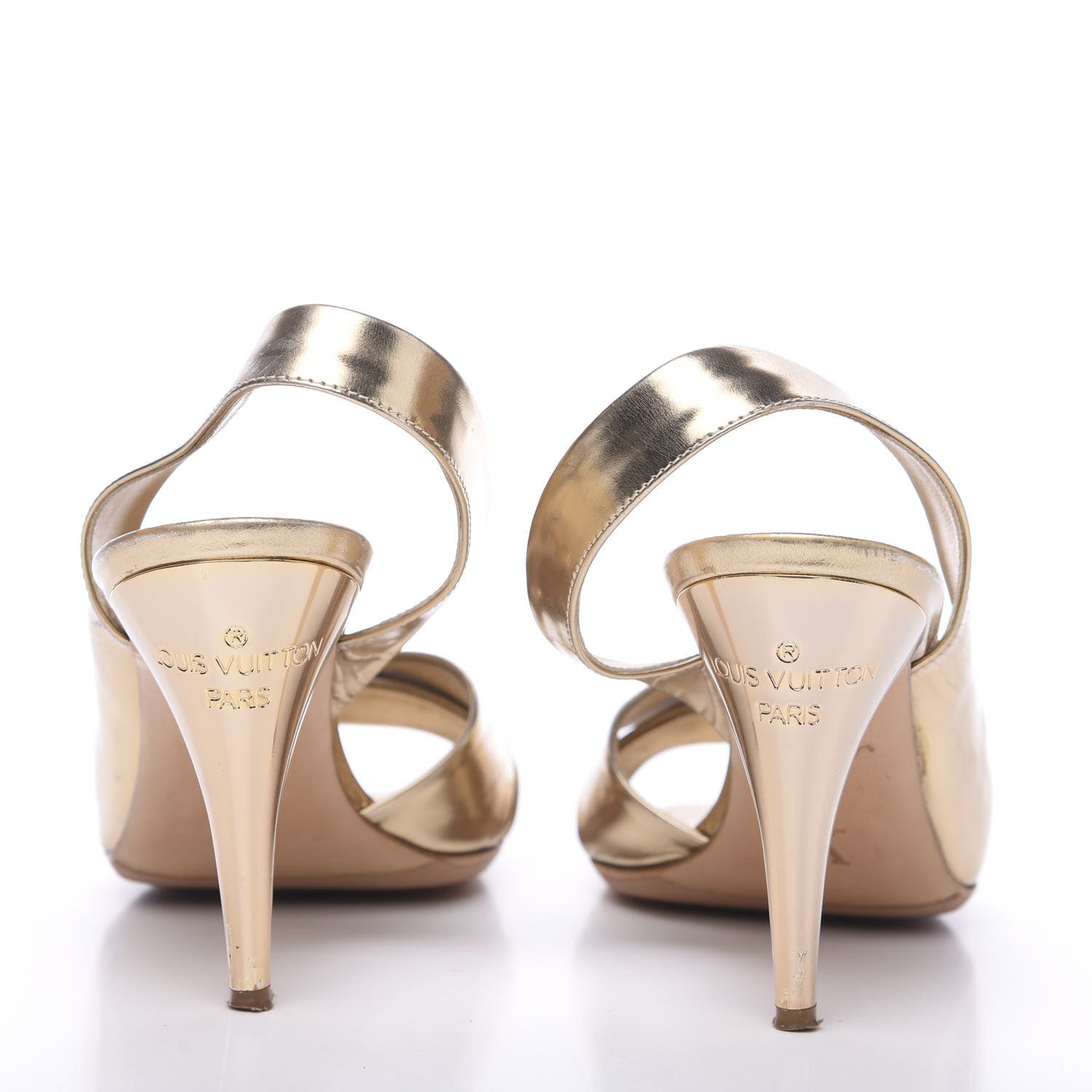 Louis Vuitton Metallic Calfskin Slingback Pumps 36.5 Gold 13 of 13