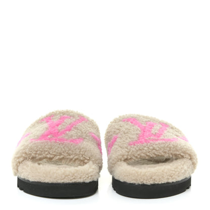 Louis Vuitton Shearling Paseo Flat Comfort Mule 39 Beige 2 of 12