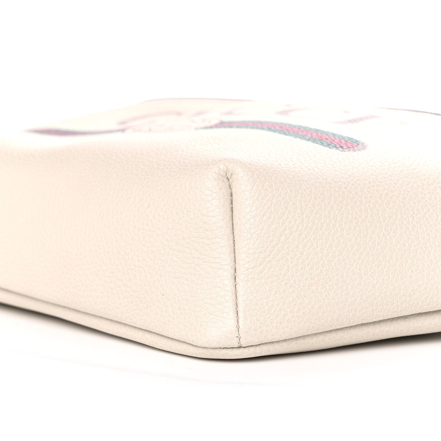 Grained Calfskin Logo Belt Bag White