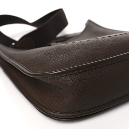 Hermes Taurillon Clemence Evelyne II PM Chocolate 9 of 10