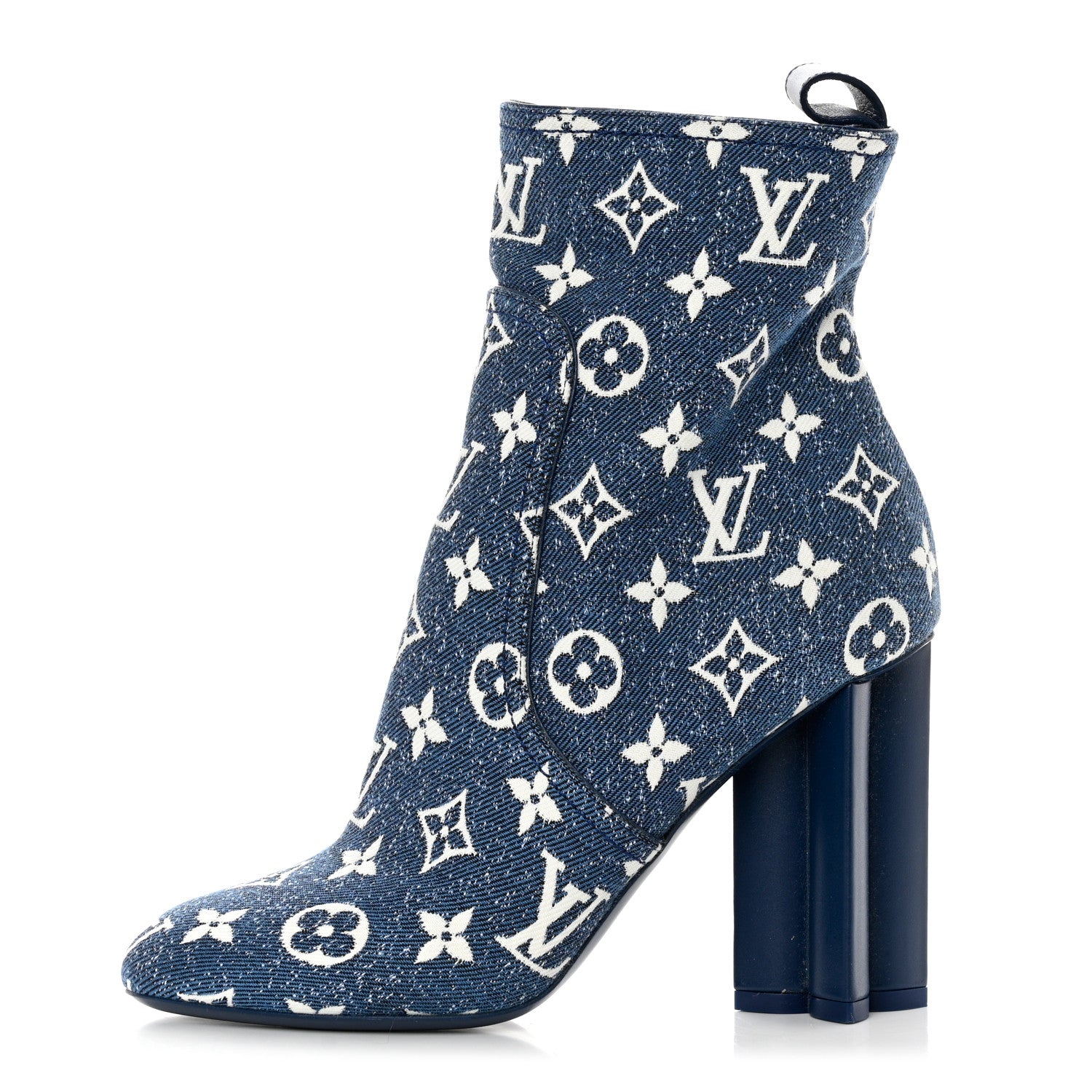 Louis Vuitton Denim Monogram Silhouette Ankle Boots 37 Navy Blue 1 of 8