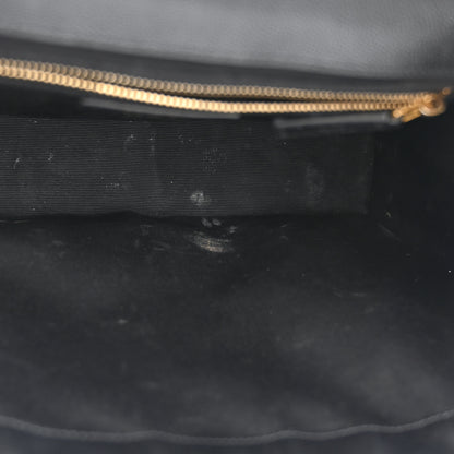 Saint Laurent Grain De Poudre Matelasse Chevron Large Monogram Satchel Black 9 of 14