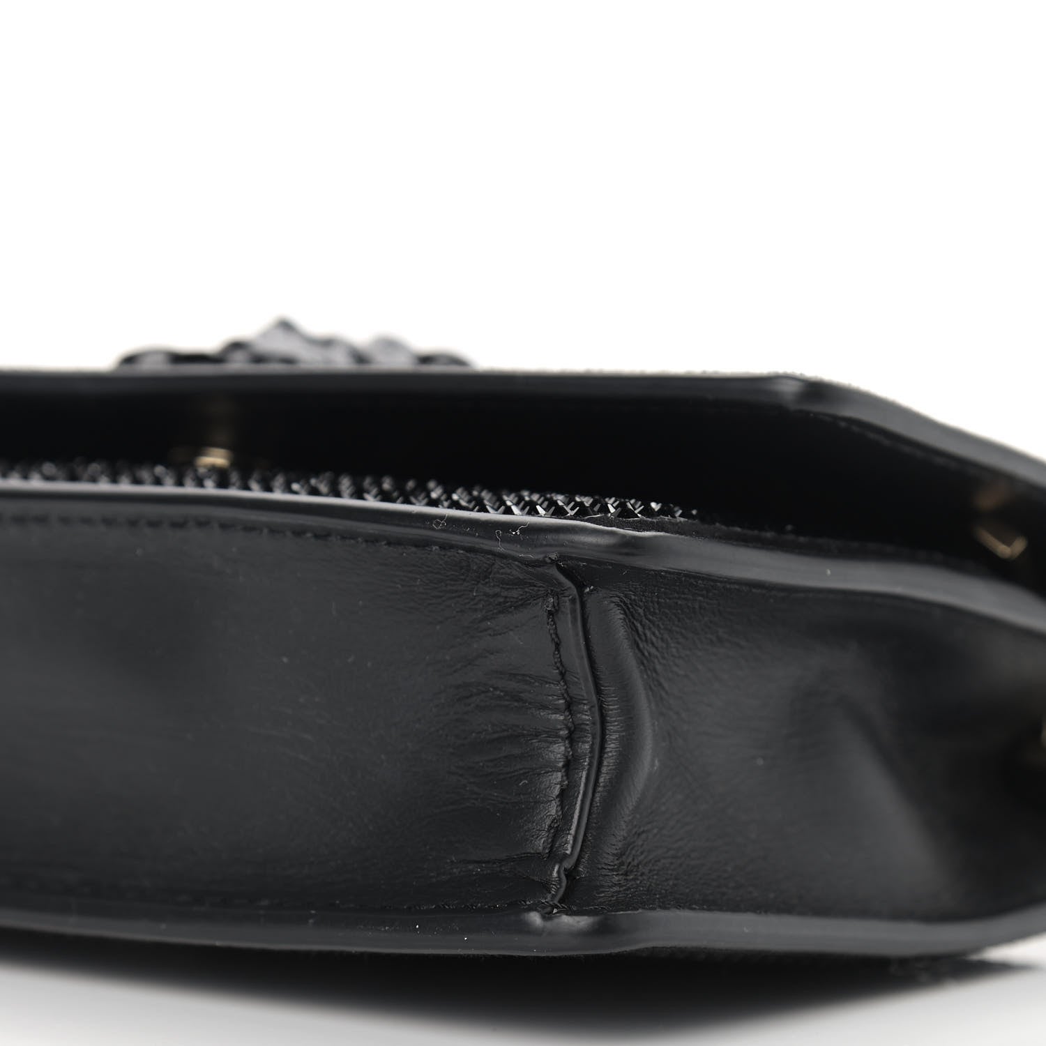 Versace Calfskin Palazzo Crystal Chain Evening Bag Black 9 of 9