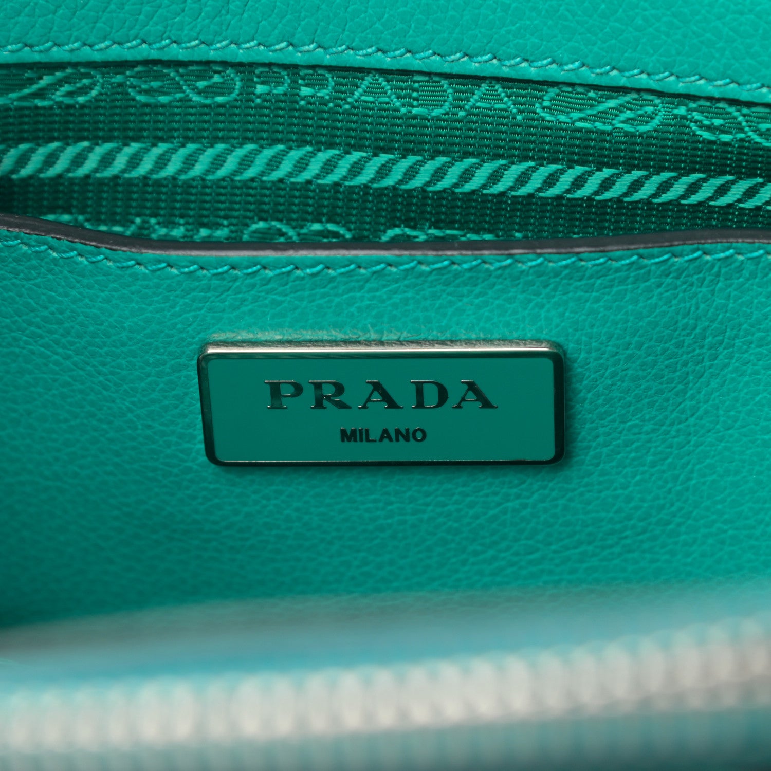 Prada Glace Calf Scamosciato Suede Mini Twin Pocket Tote Giada 6 of 10