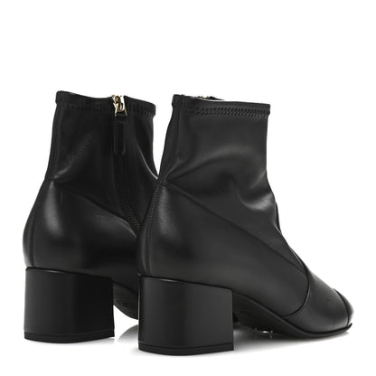 Chanel Stretch Lambskin Cap Toe CC Uniform Short Boots 37.5 Black 5 of 9