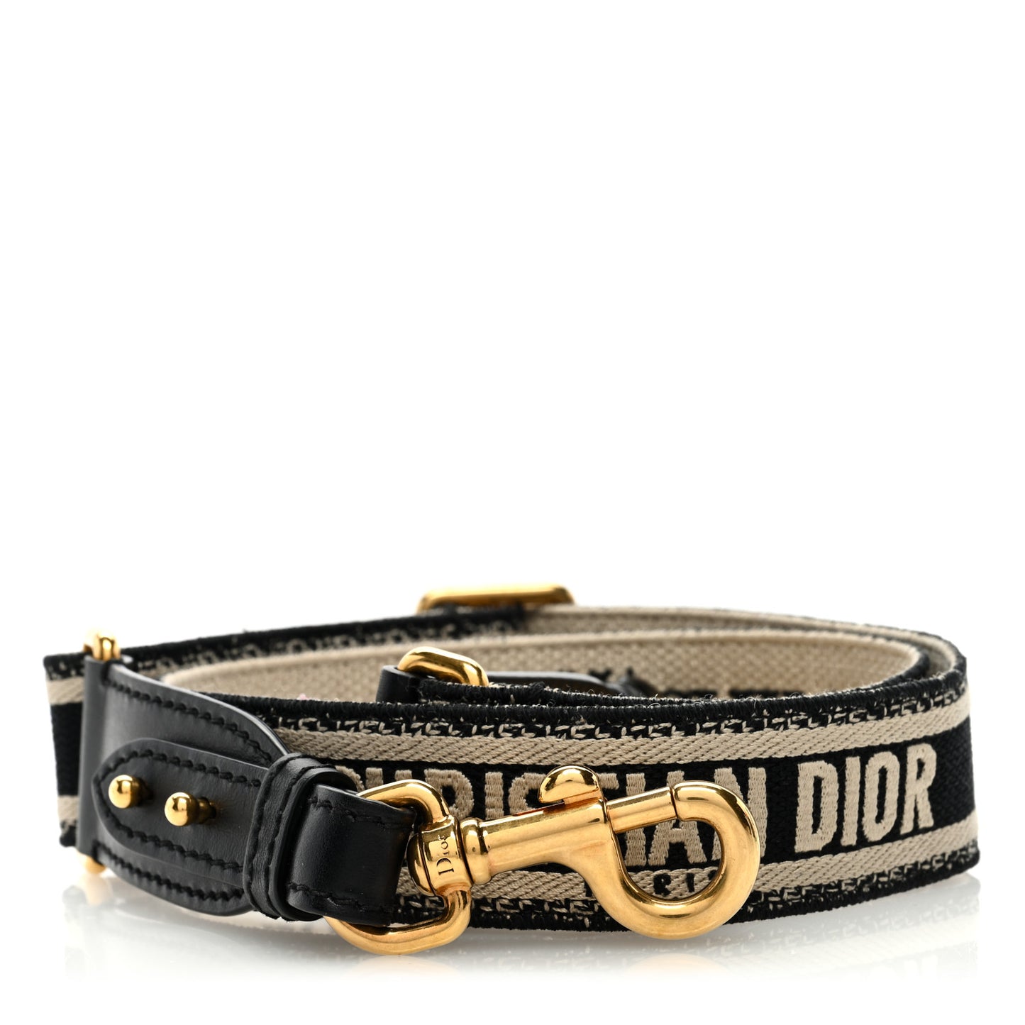 Canvas Embroidered Shoulder Strap Black