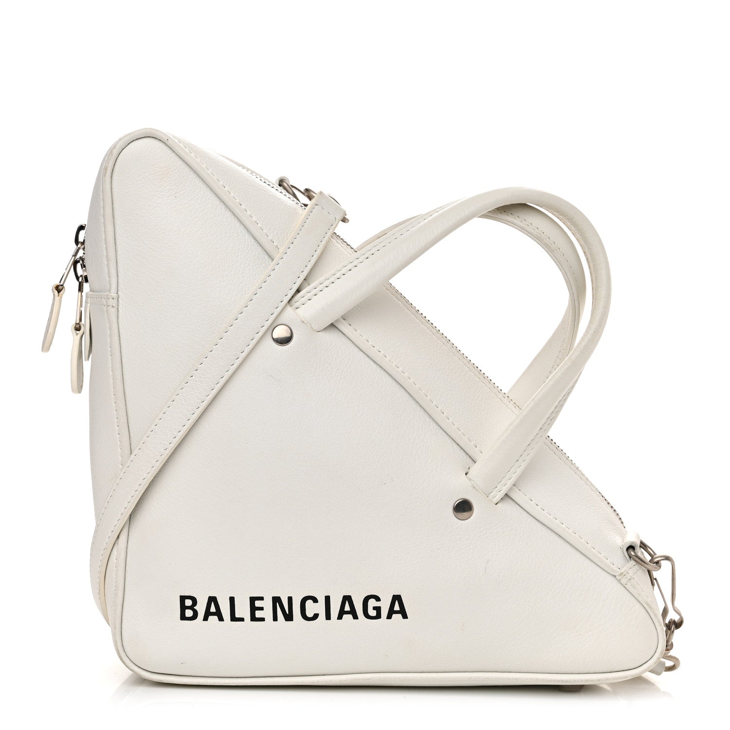 Balenciaga Calfskin S Triangle Duffle White 1 of 14