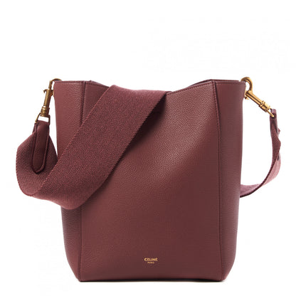 Celine Soft Grained Calfskin Small Sangle Bucket Bag Burgundy 1 of 7