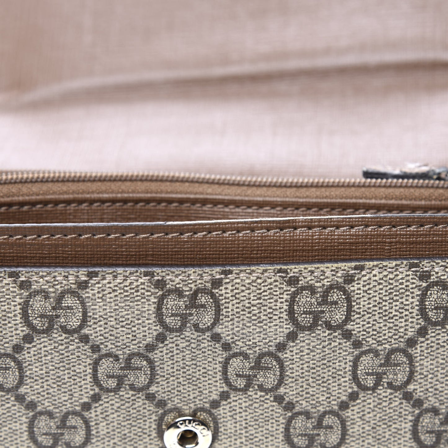 GG Supreme Monogram Nice Continental Wallet Maple Brown