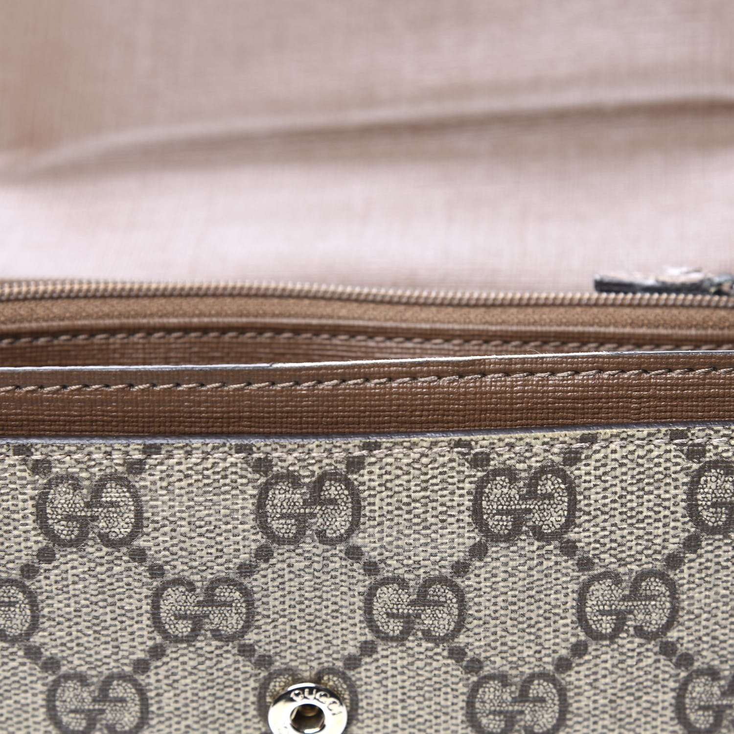 Gucci GG Supreme Monogram Nice Continental Wallet Maple Brown 8 of 13