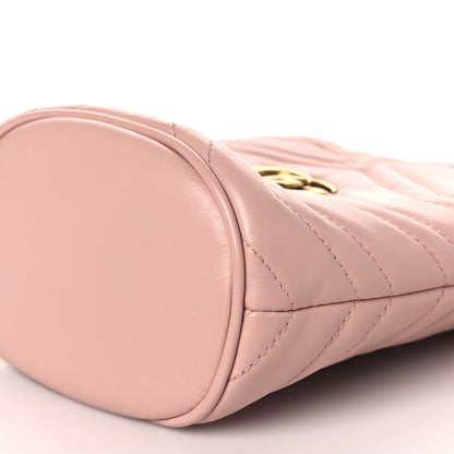 Gucci Calfskin Matelasse Mini GG Marmont 2.0 Bucket Bag Perfect Pink 8 of 8