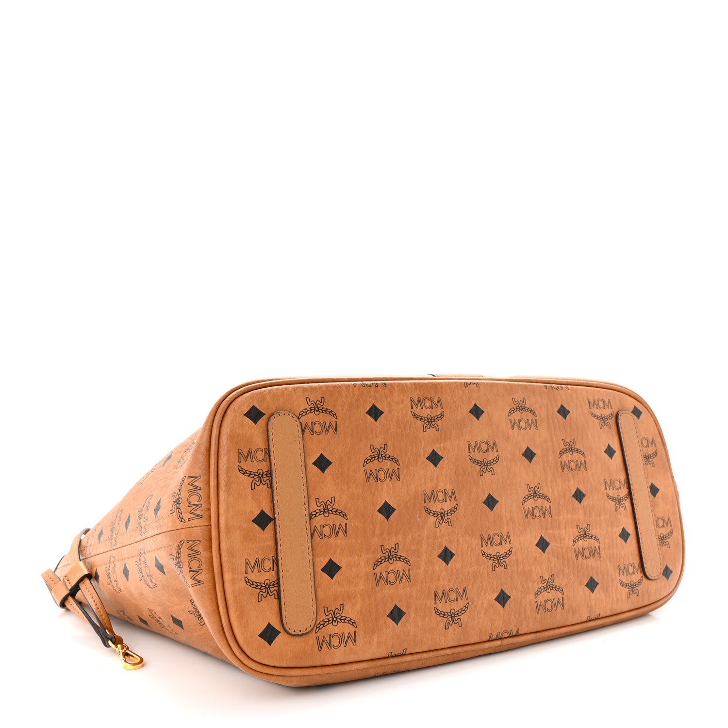 MCM Visetos Medium Liz Reversible Shopper Tote Cognac 4 of 9