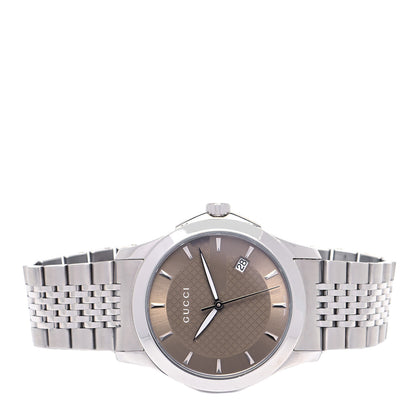 Gucci Stainless Steel 38mm G-Timeless Quartz Watch Brown 2 of 4