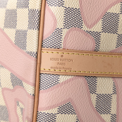 Louis Vuitton Damier Azur Tahitienne Speedy Bandouliere 30 Rose Ballerine 9 of 10
