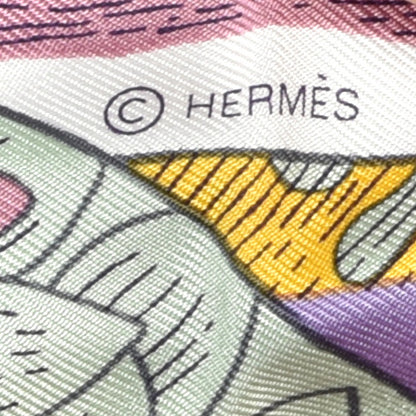 Hermes Silk Le Premier Chant Scarf 90 Violet Bleu Glacier 3 of 7