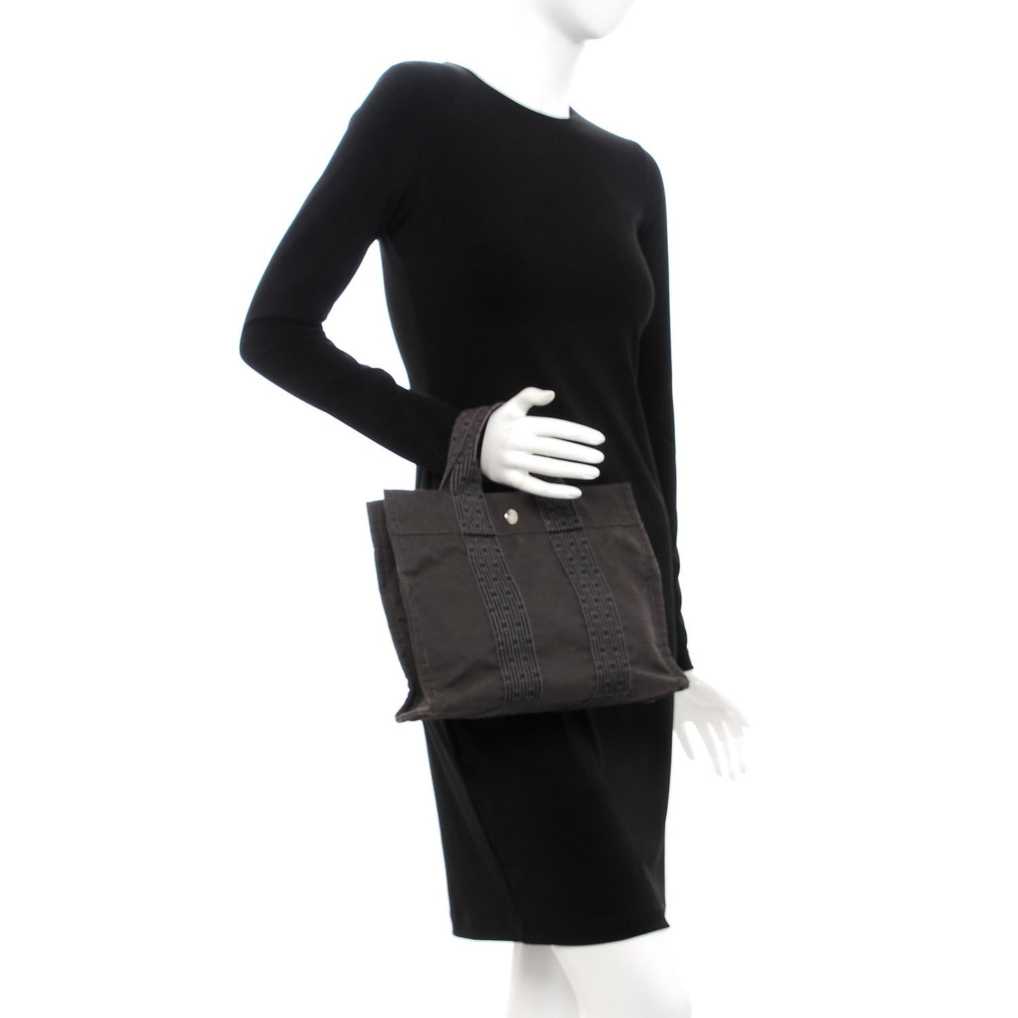 Canvas Herline PM Tote Grey