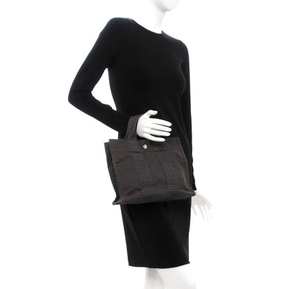 Hermes Canvas Herline PM Tote Grey 2 of 7
