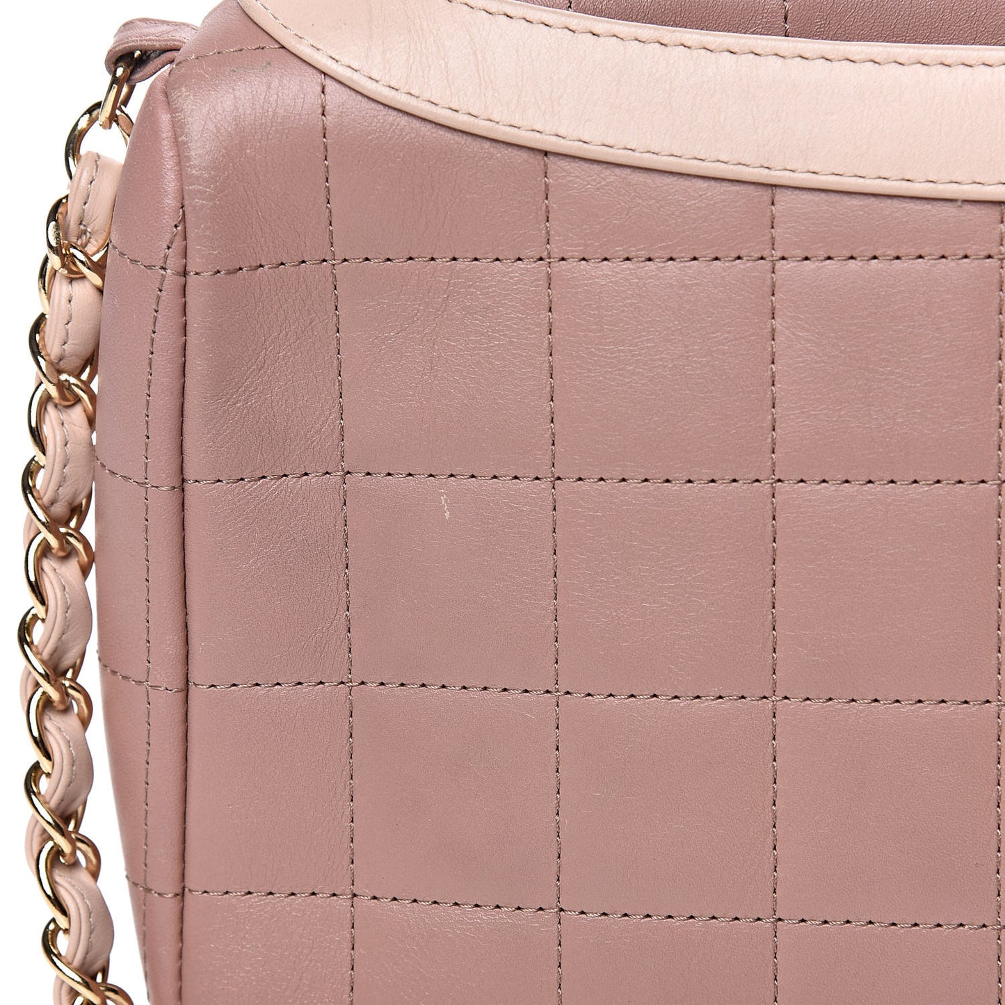 Calfskin Quilted Small Girl Shoulder Bag Beige