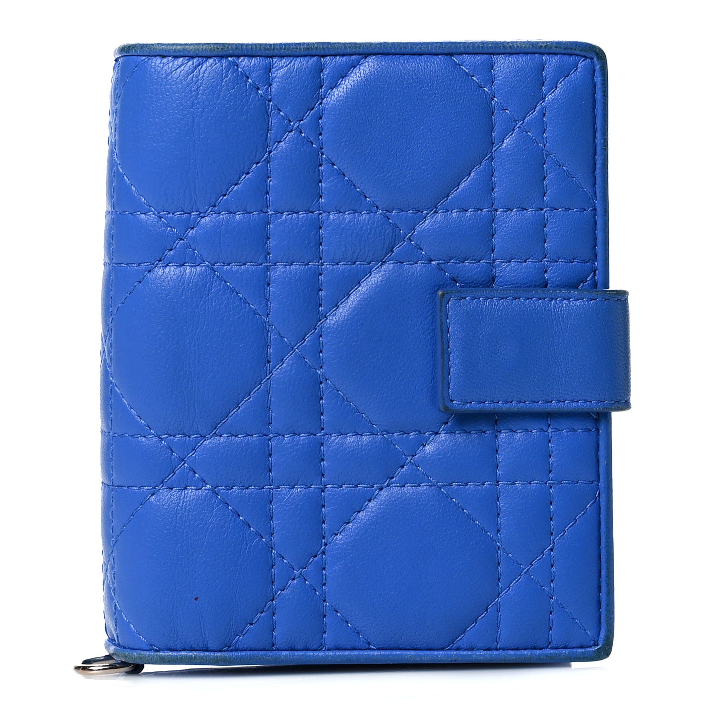 Lambskin Cannage Lady Dior Eden Wallet Blue