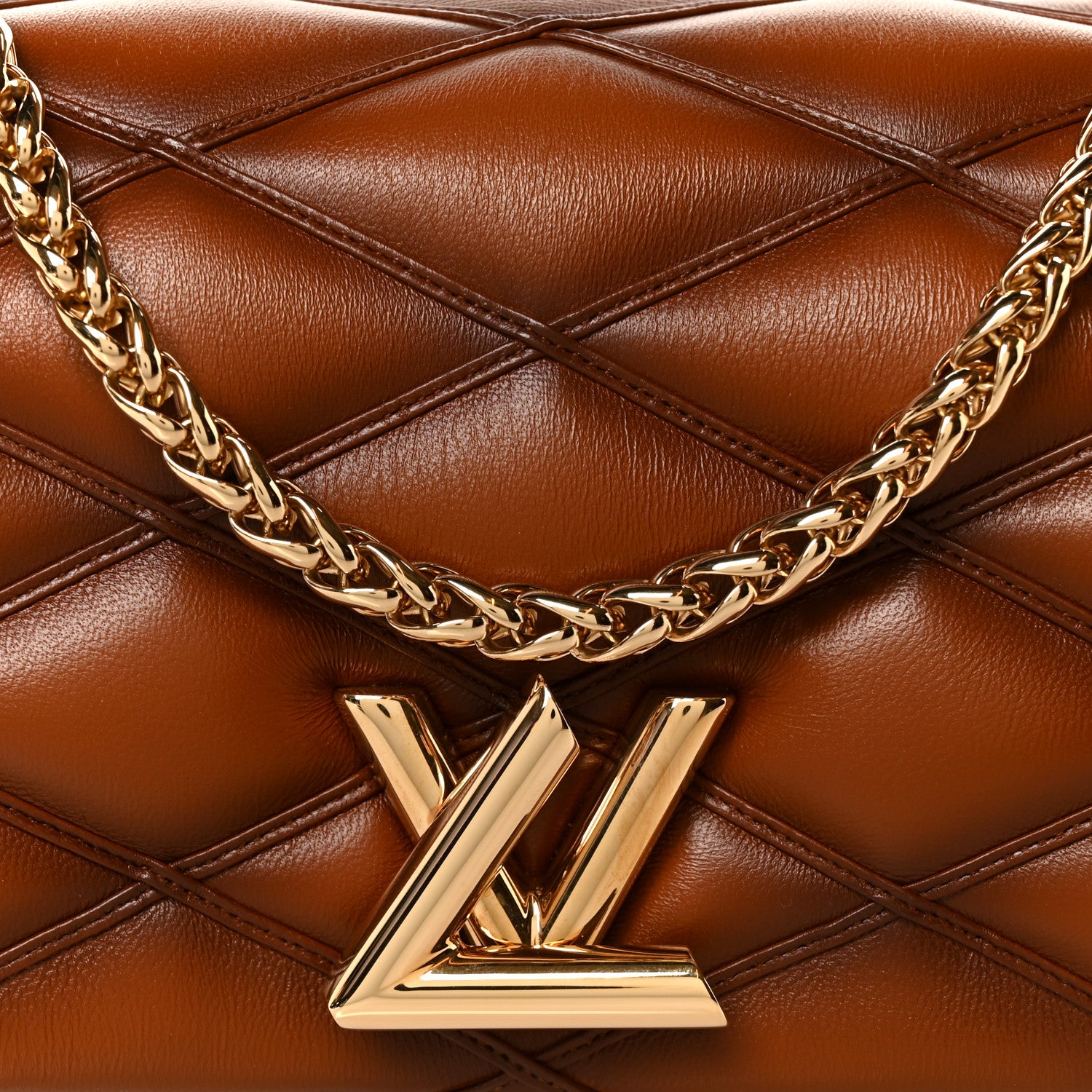 Louis Vuitton Lambskin Malletage Top Handle GO-14 MM Toast Tan 9 of 12