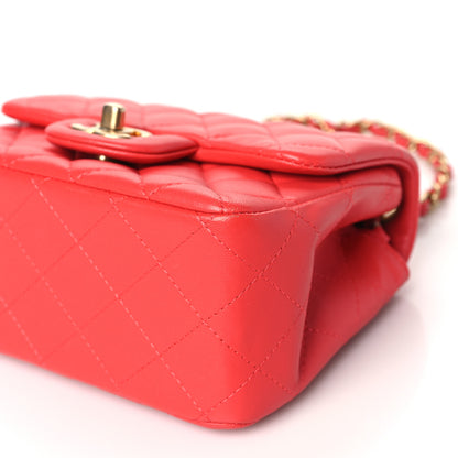 Chanel Lambskin Quilted Mini Square Flap Red 10 of 11
