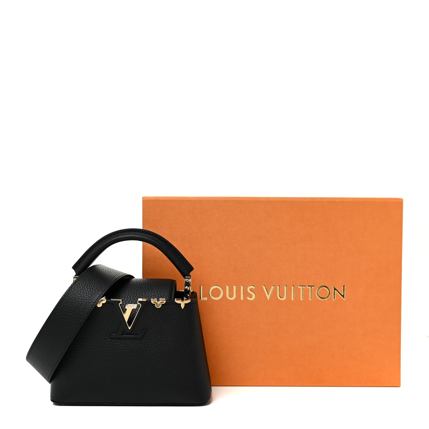Louis Vuitton Taurillon Embellished Flower Crown Capucines Mini Black 13 of 13