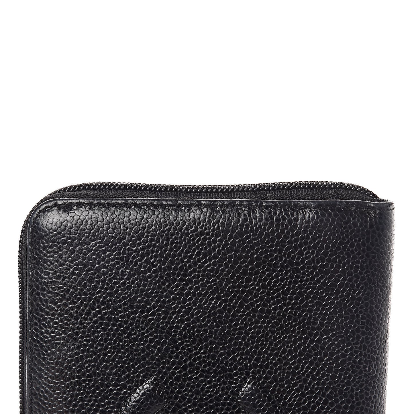 Caviar Large Timeless CC Zip Around Organizer Wallet Black
