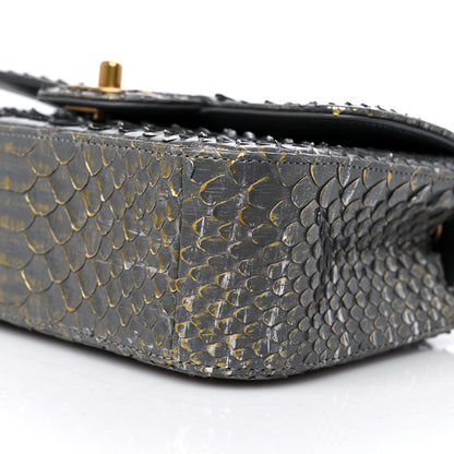 Chanel Snakeskin Mini Rectangular Flap Grey Gold 9 of 9