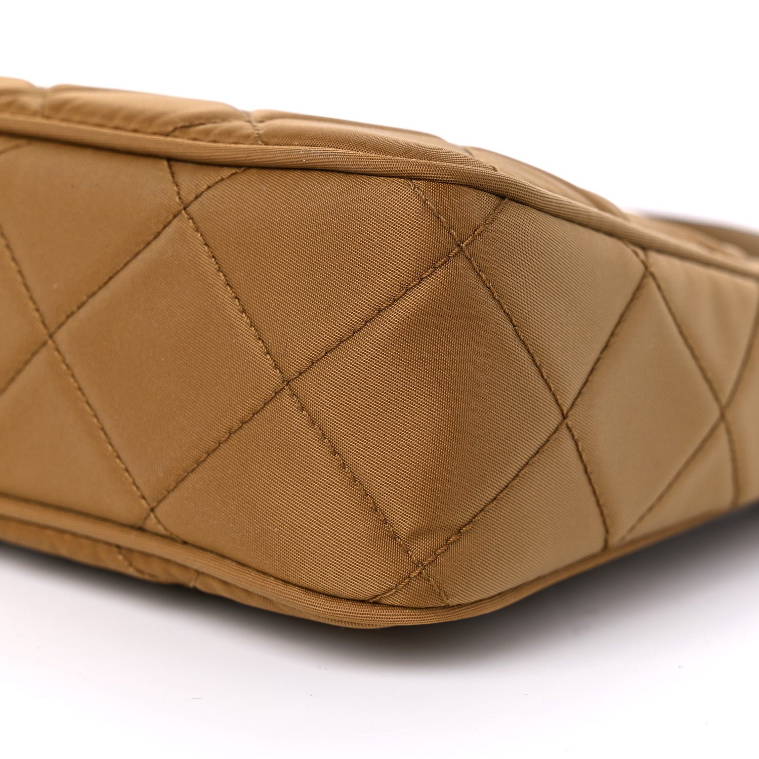 Prada Tessuto Nylon Stitched Shoulder Bag Tobacco 8 of 8