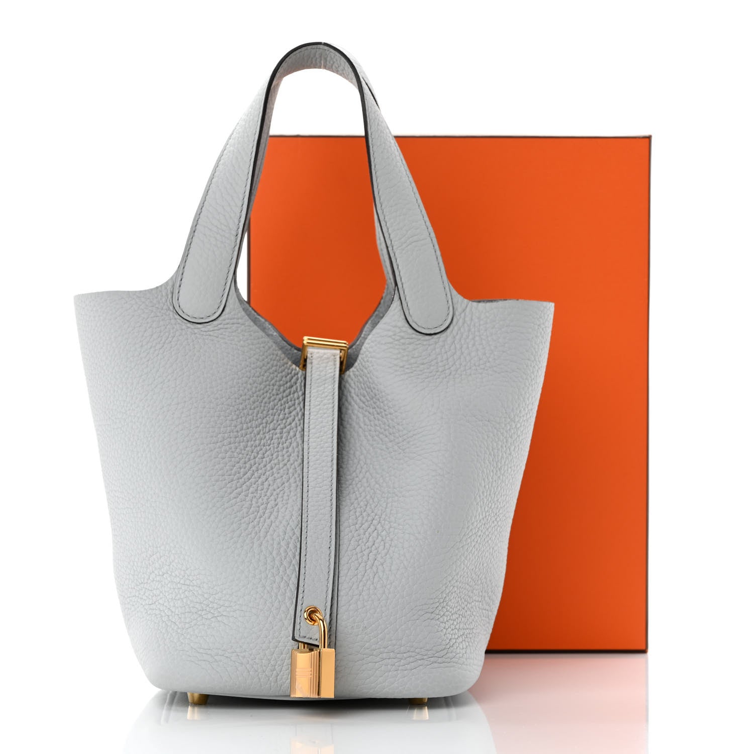 Hermes Taurillon Clemence Picotin Lock 18 PM Bleu Pale 11 of 11
