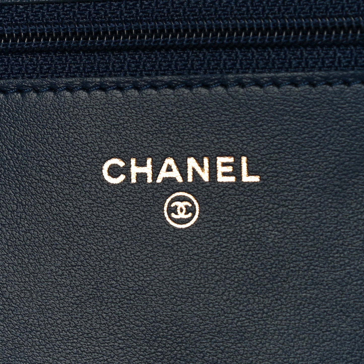 Caviar Quilted Boy Wallet On Chain WOC Navy