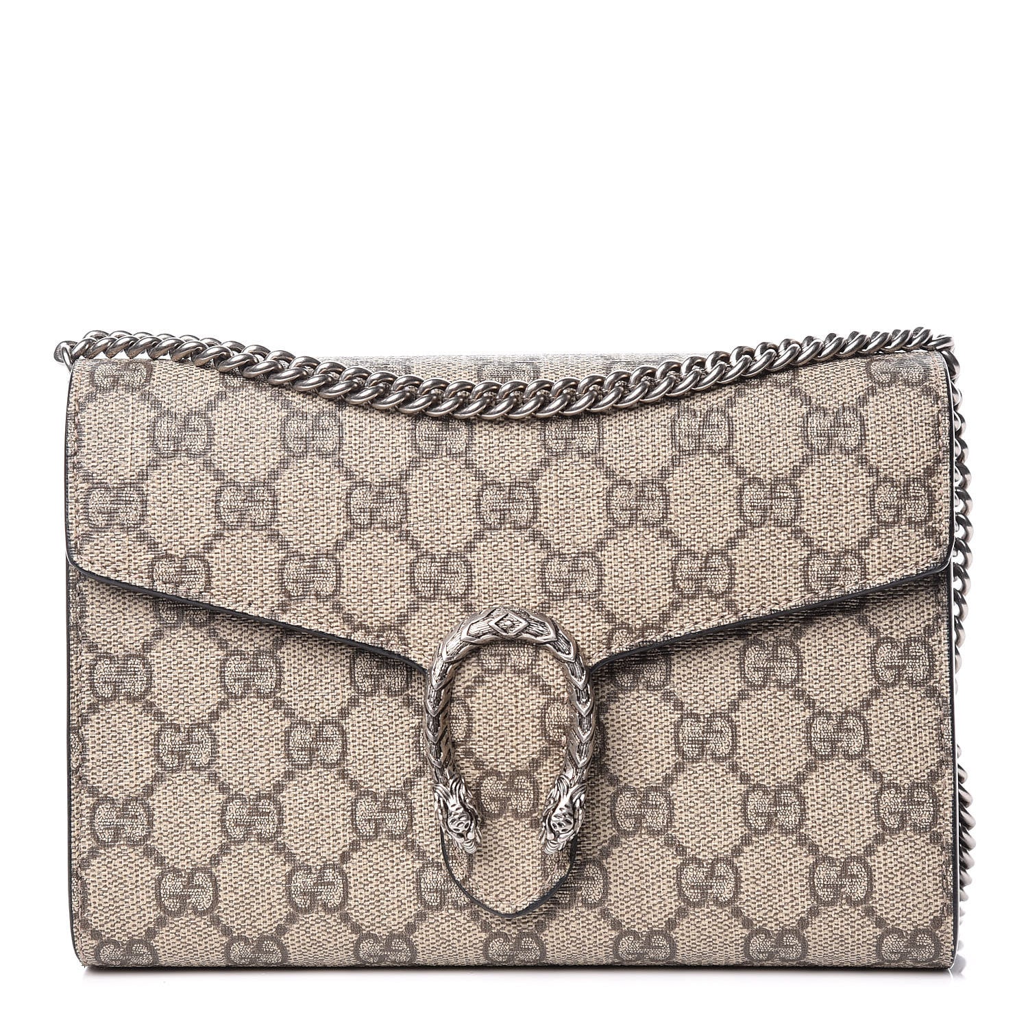 Gucci GG Supreme Monogram Mini Dionysus Chain Wallet Beige Black 1 of 9