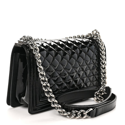 Chanel Patent Calfskin Quilted Medium Plexiglass Boy Flap Black 3 of 10