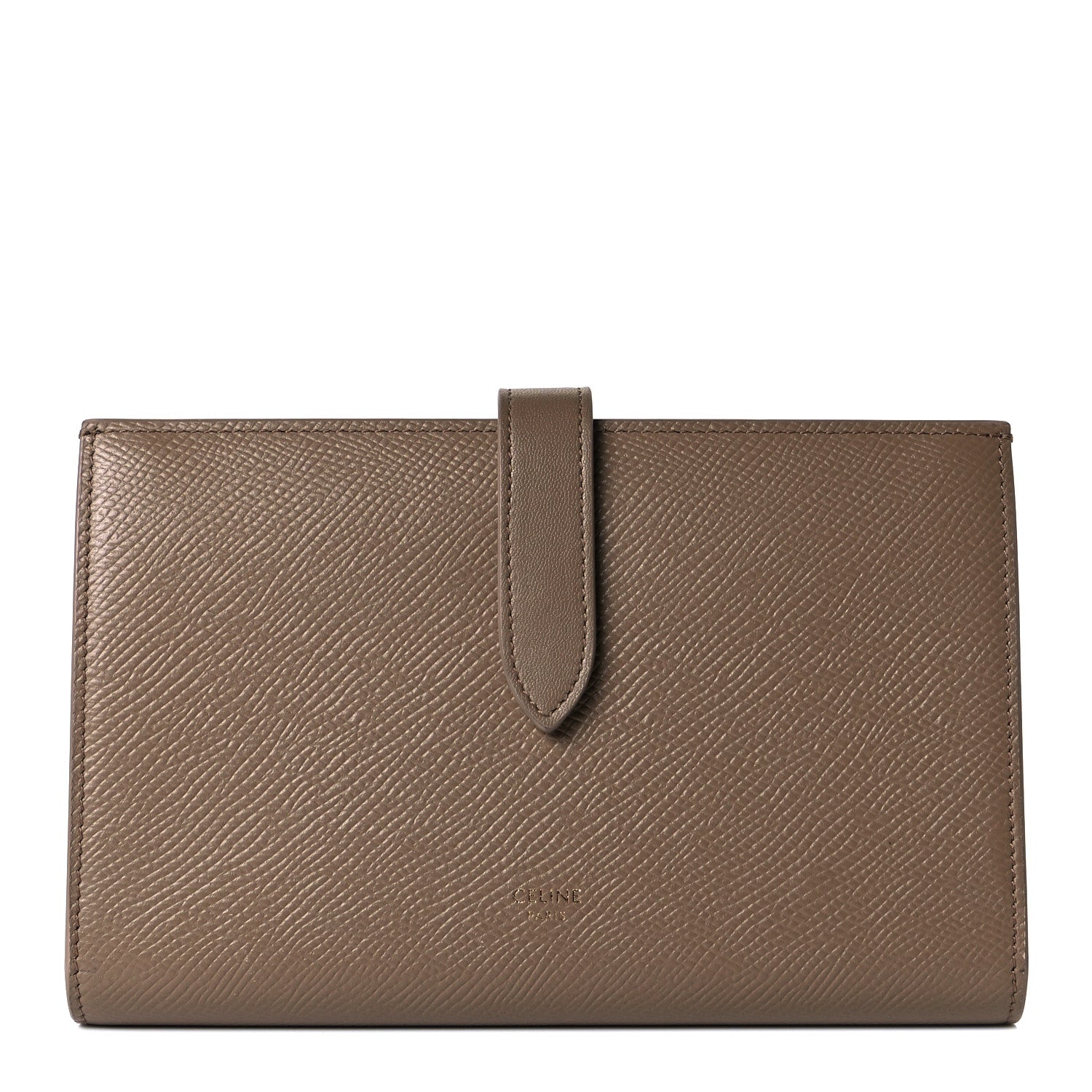 Celine Grained Calfskin Large Multifunction Strap Wallet Taupe 1 of 8