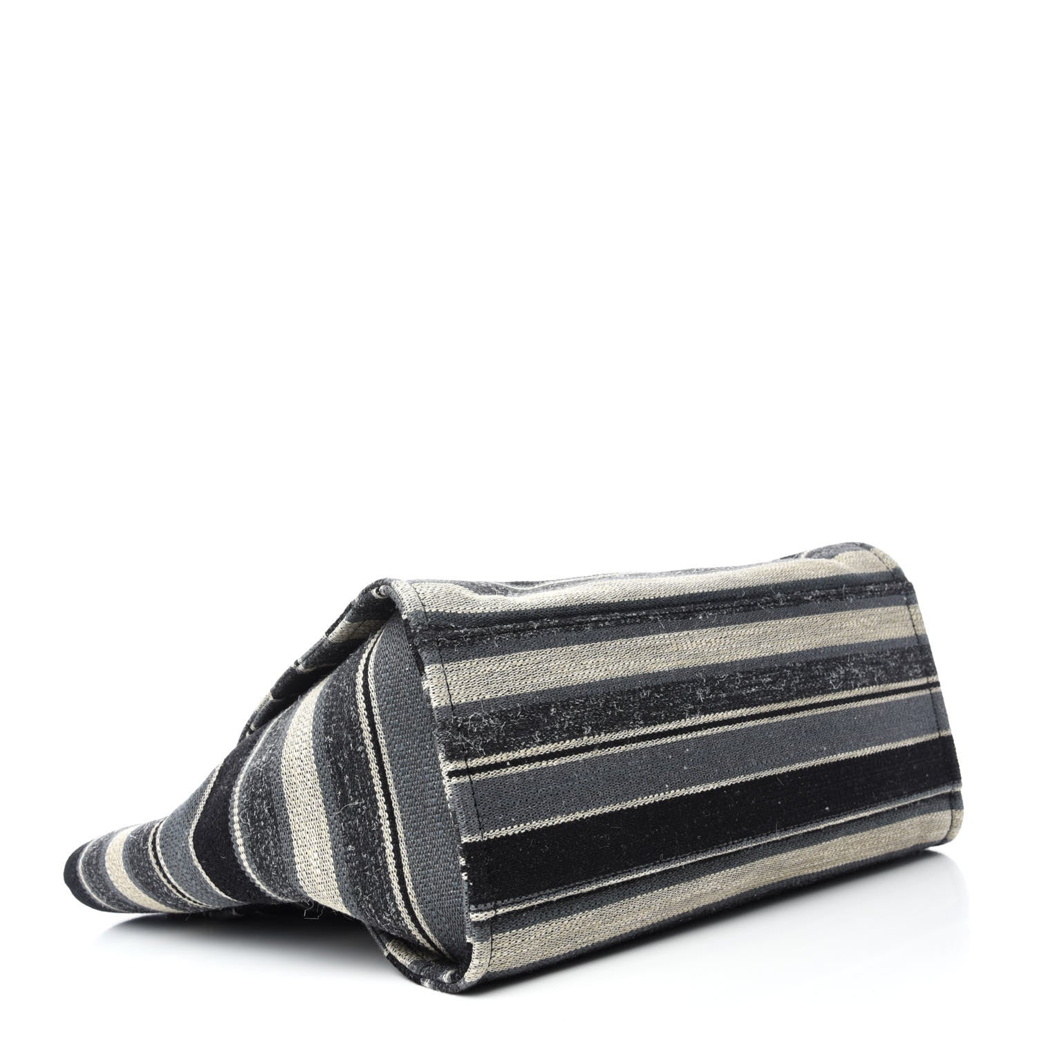 Chanel Striped Canvas Medium Deauville Tote Black 4 of 11