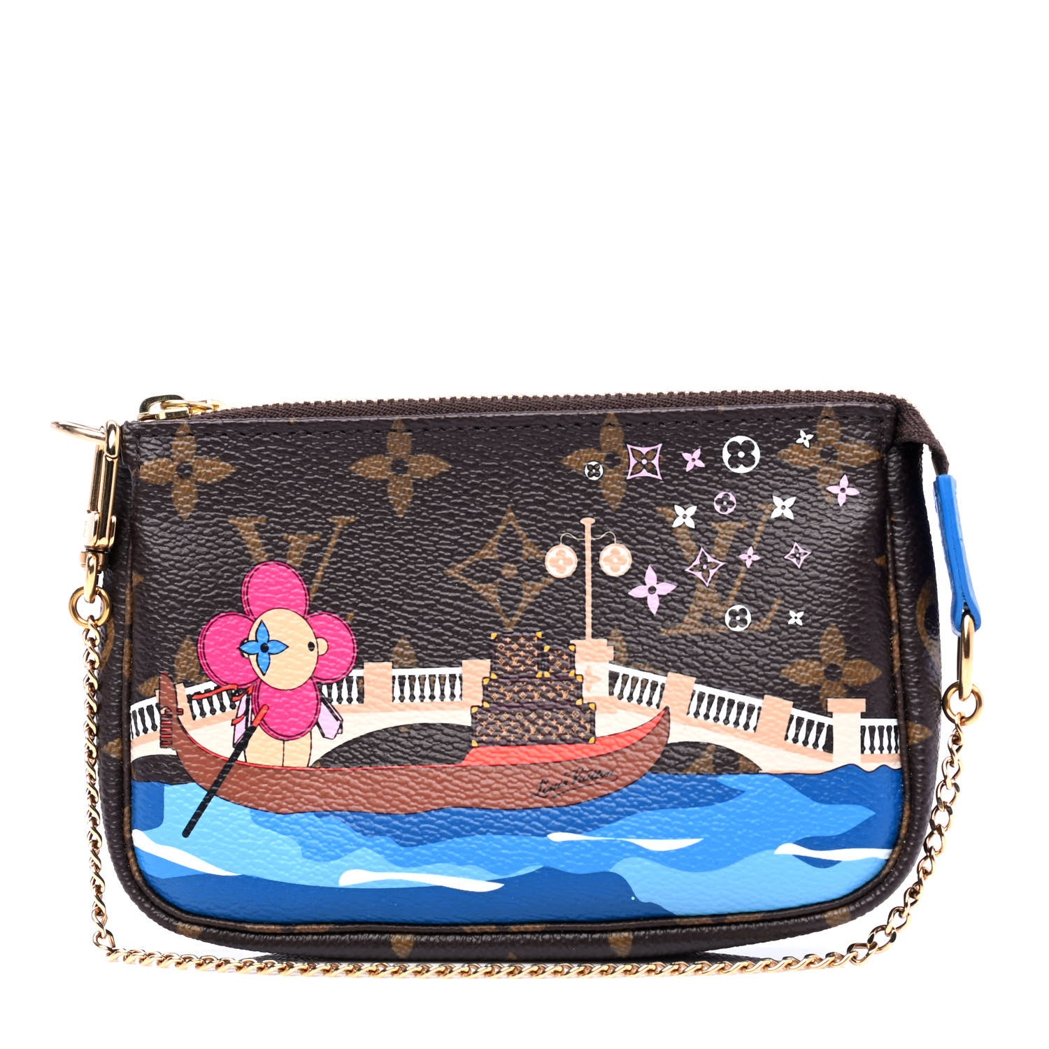 Louis Vuitton Monogram 2019 Christmas Animation Mini Venice Pochette Accessories Blue 1 of 4