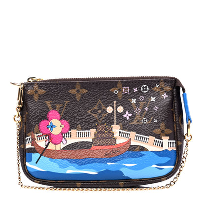 Louis Vuitton Monogram 2019 Christmas Animation Mini Venice Pochette Accessories Blue 1 of 4