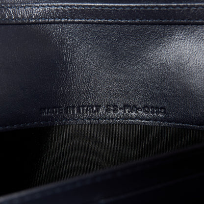 Christian Dior Metallic Patent Micro-Cannage Diorama Croisiere Chain Wallet Blue 7 of 10